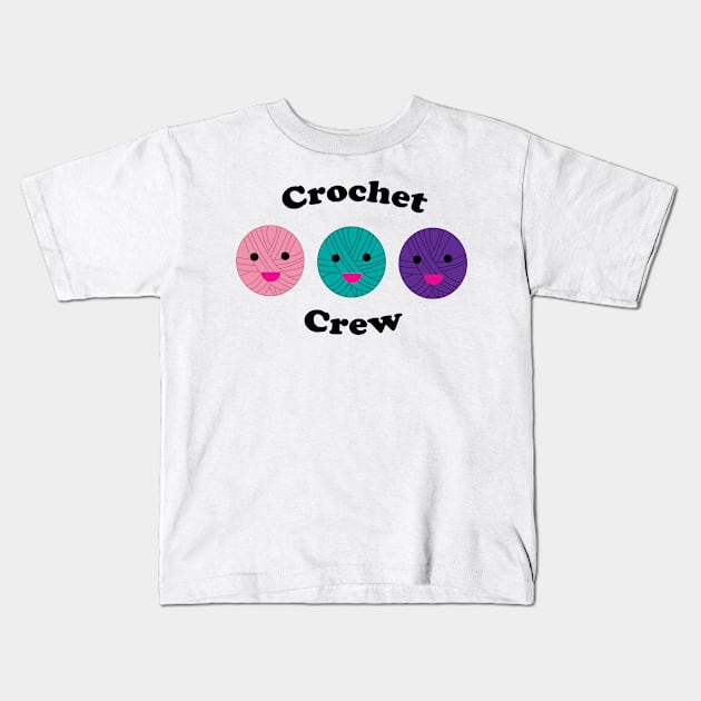 Crochet Crew Funny Kawaii Yarn Kids T-Shirt by Beautiful Cuteness